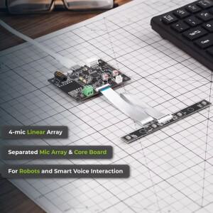 리스피커 플렉스 XVF3800 원형 4-마이크 AI 어레이  ° 원거리 음성 캡처 로봇화된 위한 USB/I2S