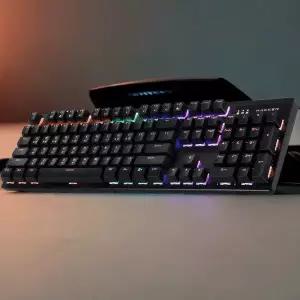 앱코 키보드 축교환 레인보우 무빙 LED 기계식 유선 일반형 키보드 K560 x 적축 블랙