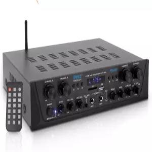 블루투스가 장착된 파일 500W 노래방 앰프 - 4채널 스테레오 출력 전면 패널 Aux In MIC1 / 에코 및 토크