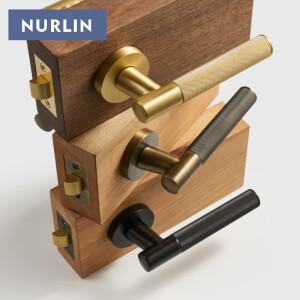 Nurlin 미국 표준 황동 잠금 장치 크로스 널링 도어 핸들 통로 개인 정보 보호 내부 장붓 구멍 더미 레버