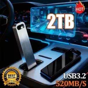 2TB USB 3.2 플래시 드라이브 초고속 메탈 펜드라이브 512GB 휴대용 방수 메모리