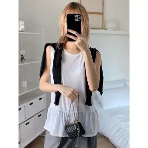 [하프클럽/하젤]키비 프릴 레이어드 나시티_M4126
