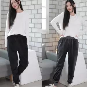 여성 기모 벨벳 조거팬츠 스판 트레이닝복 여자 바지 밴딩팬츠 홈웨어 WSEC612