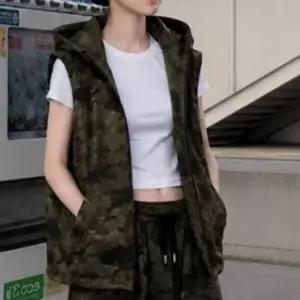 남성캐주얼 캐주얼베스트 집업 조끼 스트링 베스트 후드 카모 캐주얼 밀리터리 밀리터리후드