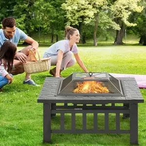 화목 난로 장작  Chimeneas 파티오 모닥불 히터 야외 정원 벽난로 나무 스토브 숯 난방 홈 바베큐 테이블