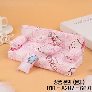 3개/대 인형 집 작은 귀여운 꽃 패브릭 소파 세트 가구 2 베개 액세서리 장식