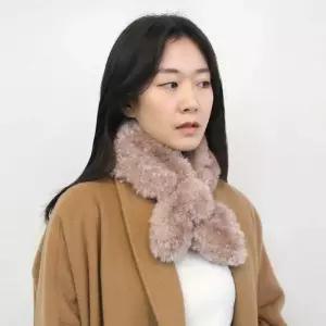 [QN3UT426]두두 퍼 고리 머플러 뽀글이 에코 여성 밍크