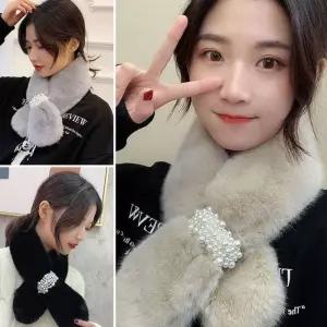 [QNS8Y013]여성 연말모임 페이크퍼 인조퍼 머플러