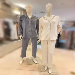 [대구백화점][바바라]커플 벨로아샤인주름 4633파자마세트(AMP4633BAWP4633B)
