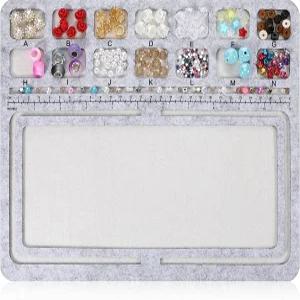주얼리 제작용 비딩 매트 나무 판 포함 펠트 트레이 회색 이동이 편리함 30x24x0.9cm
