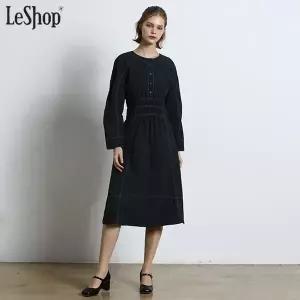 [르샵(LeShop)] 허리스트링 소매자수 원피스 (택가격 259000원)