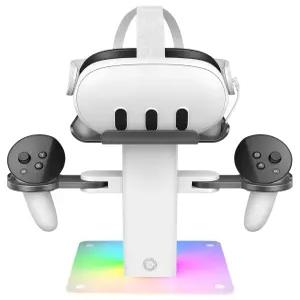 포이아크므보이아 VR 충전 도크 메타퀘스트 3S용 2 호환 게임 세팅용 데스크탑 디스플레이 홀더 정리기
