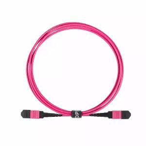 OPFI MPO 광섬유 케이블 타입 B 12가닥 멀티모드-OM4 마젠타 색상 40G QSFP+/100G 트랜시버 및 MTP