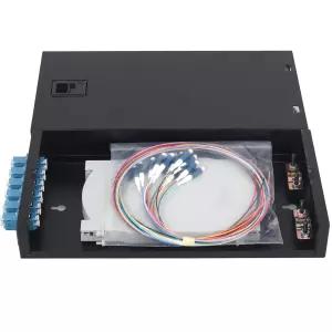 Xunsomten-12 광 포트 LC/UPC OS2 박스 월/데스크탑 마운트 키트 1팩 피그테일 및 커플러 포함 무도어
