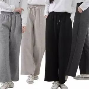 [라일리여성의류] Rly 부드러운 여성 융털 통바지 기모 와이드 팬츠