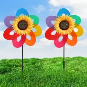 바람개비 해바라기 4p세트 팔랑개비 A 홍보 원예용품 정원 꽃