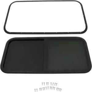 실험실 작업 42W x 22H 알루미늄 합금 강화 유리 창문 수평 슬라이더 RV 카고 트레일러용 / 스크린 포함