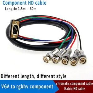 HDTV 모니터 케이블용 VGA to RGBHV 비디오 케이블 HDB15 to 5 BNC RGB 비디오 케이블
