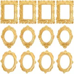 SHINEOFI 30개입 미니어처 사진 액자 빈티지 미니 공예 인형의 집 장식용 DIY 주얼리 디스플레이 휴대폰