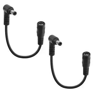 YACSEJAO 90도 DC 연장 케이블 2팩 12V CCTV 5.5x2.1mm 감시 카메라용 직각 수-암 어댑터 코드