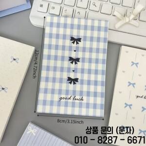 50페이지/책 블루 보우 A7 메모장 학생 사무실용 휴대용 메시지 노트북
