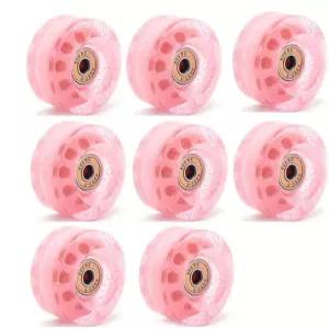 Yidome 8 팩 58 32mm 무광 실내용 쿼드 롤러 스케이트 바퀴 82A 더블 라인 베어링 포함 로우 스케이팅