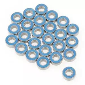 Fayelume 25PCS 소형 베어링 5 11 4mm 스케이트보드 MR115-2RS 비행선 감속기용 블루 플라스틱 기계용 모터