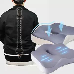 플라츠 자세업 무중력 구름방석 메모리폼 꼬리뼈방석 인체굴곡 사무실의자 허리 엉덩이