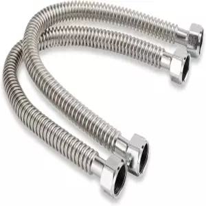 PLUMBINGMASTER 스테인리스 스틸 골판형 온수기 커넥터 18인치 외경 3/4인치 FIP 온수 및 냉수용 유연 호스
