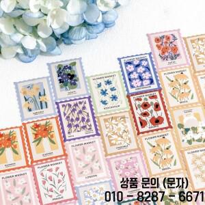 46pcs 꽃 우체국 시리즈 장식 박스 스티커 Scrapbooking 라벨 일기 편지지 앨범 전화 저널 플래너