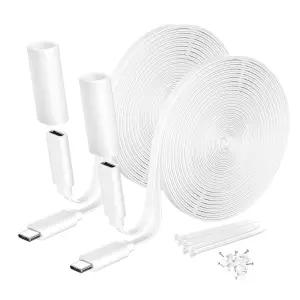 Itramax 플랫 USB C 전원 연장 케이블 10FT/3M 2팩-화이트 방수 보안 캠/태양광 패널 링 팬-틸트 Blink