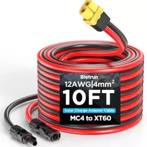 Mc4에서 Xt60으로 10FT 커넥터 태양광 충전 케이블 12AWG 순수 구리 패널 연장 어댑터 방수 배터리 RV