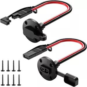 SAE 커넥터 파워 소켓 사이드월 포트 16AWG 케이블 방수 퀵 커넥트 패널 마운트 태양광 발전기 배터리