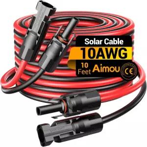 10FT 10AWG 태양광 연장 케이블 10게이지 패널용 와이어 야외 RV 및 오프그리드 시스템용 방수 암수 커넥터