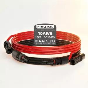 태양광 패널 연장 케이블 10 AWG 10피트 6mm2 와이어 게이지 인증된 PV 100 주석 도금 구리이며 수컷 및