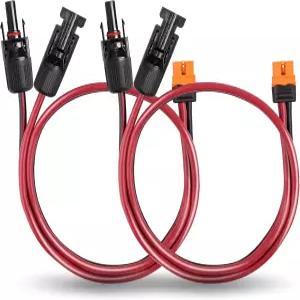 MOOKEERF Solar to XT60i 케이블 - 2개입 2FT 태양광 패널 어댑터 커넥터 연장 휴대용 발전기용