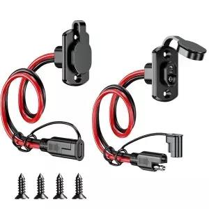 Kewig SAE 퀵 커넥터 하니스 어댑터 수컷 플러그에서 암컷 소켓 케이블 1FT 12AWG 연장 코드 2개 세트