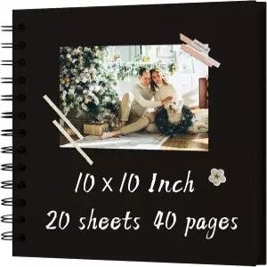 10x10인치 DIY 스크랩북 앨범 40페이지(20장) 하드커버 크래프트지