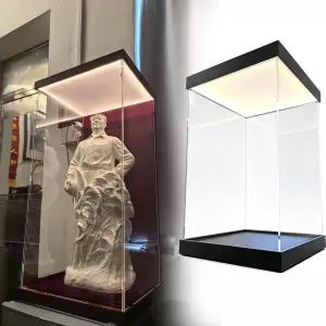 수집품과 액션 피규어를 위한 LED 라이트 박스 블랙 아크릴 디스플레이 케이스 - 세련된 모델 돋보이게