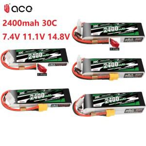 2PCS Gens ACE 7.4V/11.1V/14.8V Lipo 배터리 2400mAh 30C RC FPV 비행기 쿼드콥터 헬리콥터 드론 부품 2S/