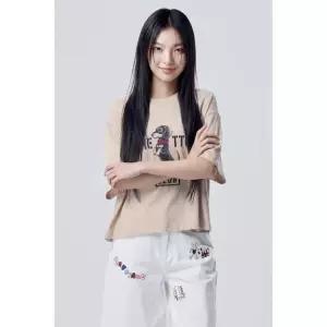 베네통 퍼피 프린팅 루즈핏 반팔 티셔츠BATS71631