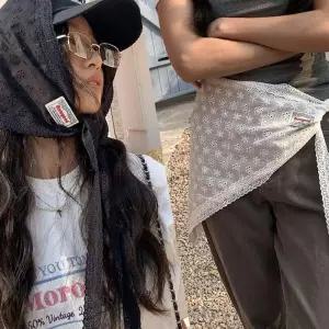 레이스멀티스카프랩스커트 레이어트스커트 스카프