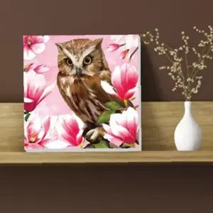 부엉이 그림 목련 캔버스 액자 행운을부르는 풍수지리 재물 건강 5Owl30C