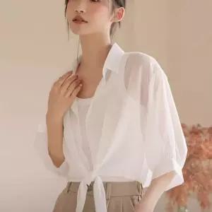 쉬폰 여름볼레로 시스루 슬림 가디건 여름 카디건 크롭