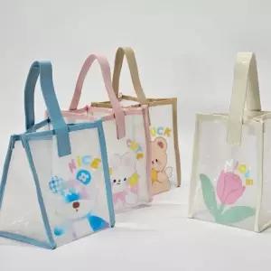 비치백 PVC 사각 미니 보틀백 수영가방 캐릭터 4Color