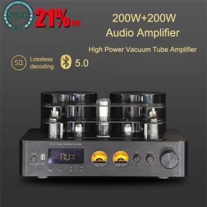 고출력 튜브 앰프 블루투스 5.0 오디오 스피커 COAX / OPT 전원 USB 홈 시어터 플레이어, 200W +