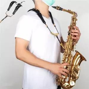 색소폰 목걸이 끈 가죽 멜빵 휴대용 색소폰 어깨 스트랩 악기 장비 액세서리 초보자용 보호대 관악기