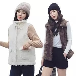 데일리룩 겨울조끼 양털조끼 하이넥 보송 베스트 카라 털 양털 조끼