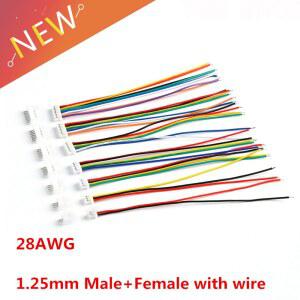 JST 1.25mm 와이어 케이블 커넥터 마이크로 JST 피치 1.25mm 2 3 4 5 6 7 8/10 핀 수컷 암컷 플러그 전자 와이어 10