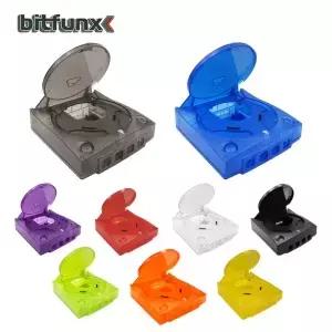 Bitfunx 플라스틱 쉘 반투명 케이스 SEGA 드림캐스트 DC 레트로 비디오 게임 콘솔용 투명 박스 교체